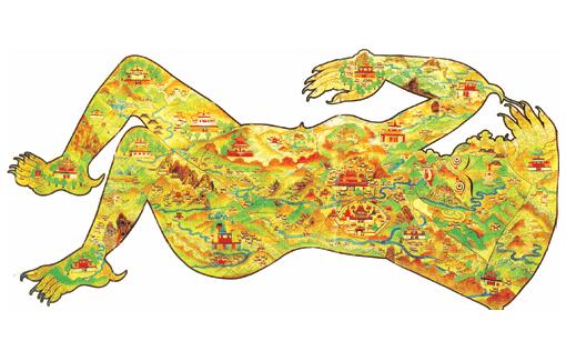 西藏鎮(zhèn)魔圖女魔仰臥之形