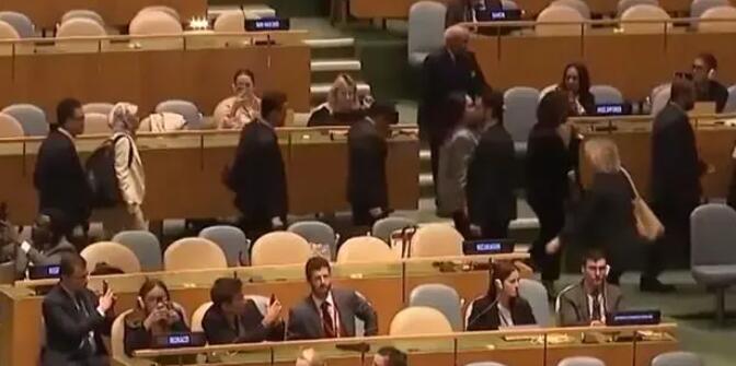 以色列總理聯(lián)大發(fā)言多國代表離場